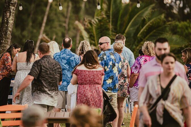Ahi Uila Fire Show and Dinner on Kauai - The evening flow: dinner first, then drumming and fire