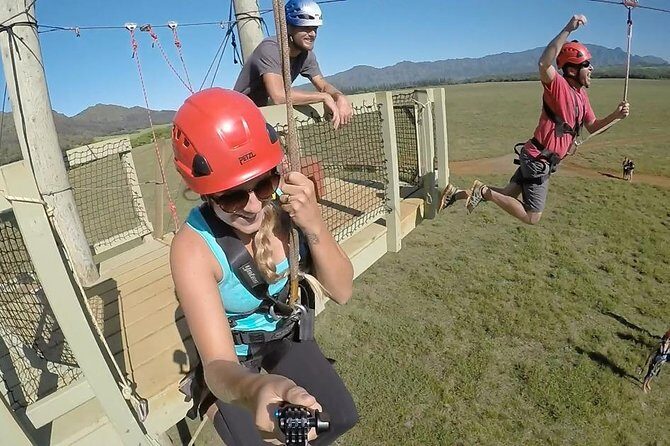Hawaii Kipu Ranch PowerLine Zipline with Guide - The big finale: the longest line in Hawaii and a Superman-style hit