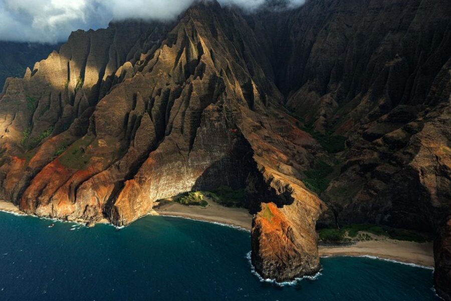 Kauai: Hughes 500 4-Passenger Doors-Off Helicopter Flight - Jurassic Falls: Manawaiopuna from the air